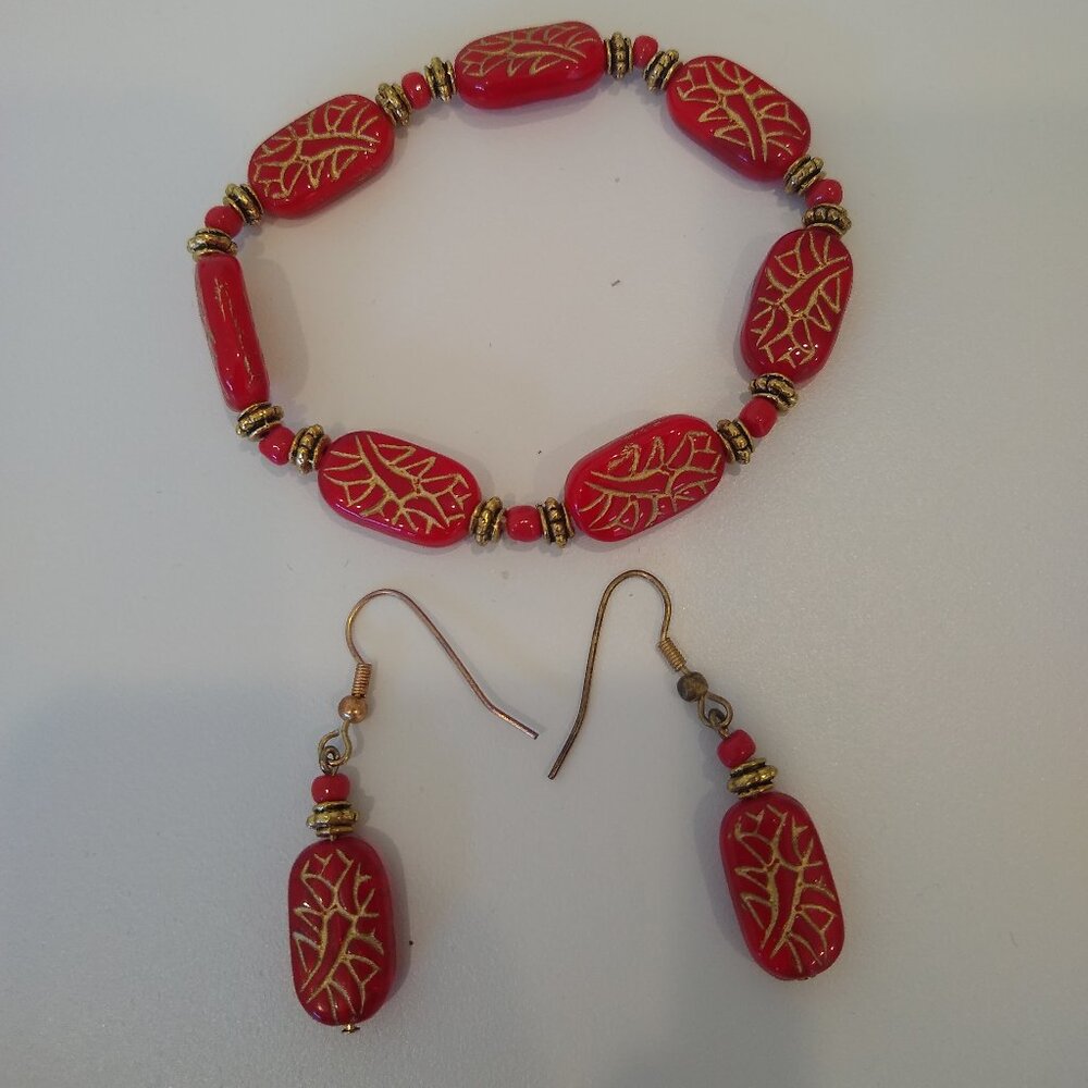 Asian Inspired Bracelet and Earrings Set